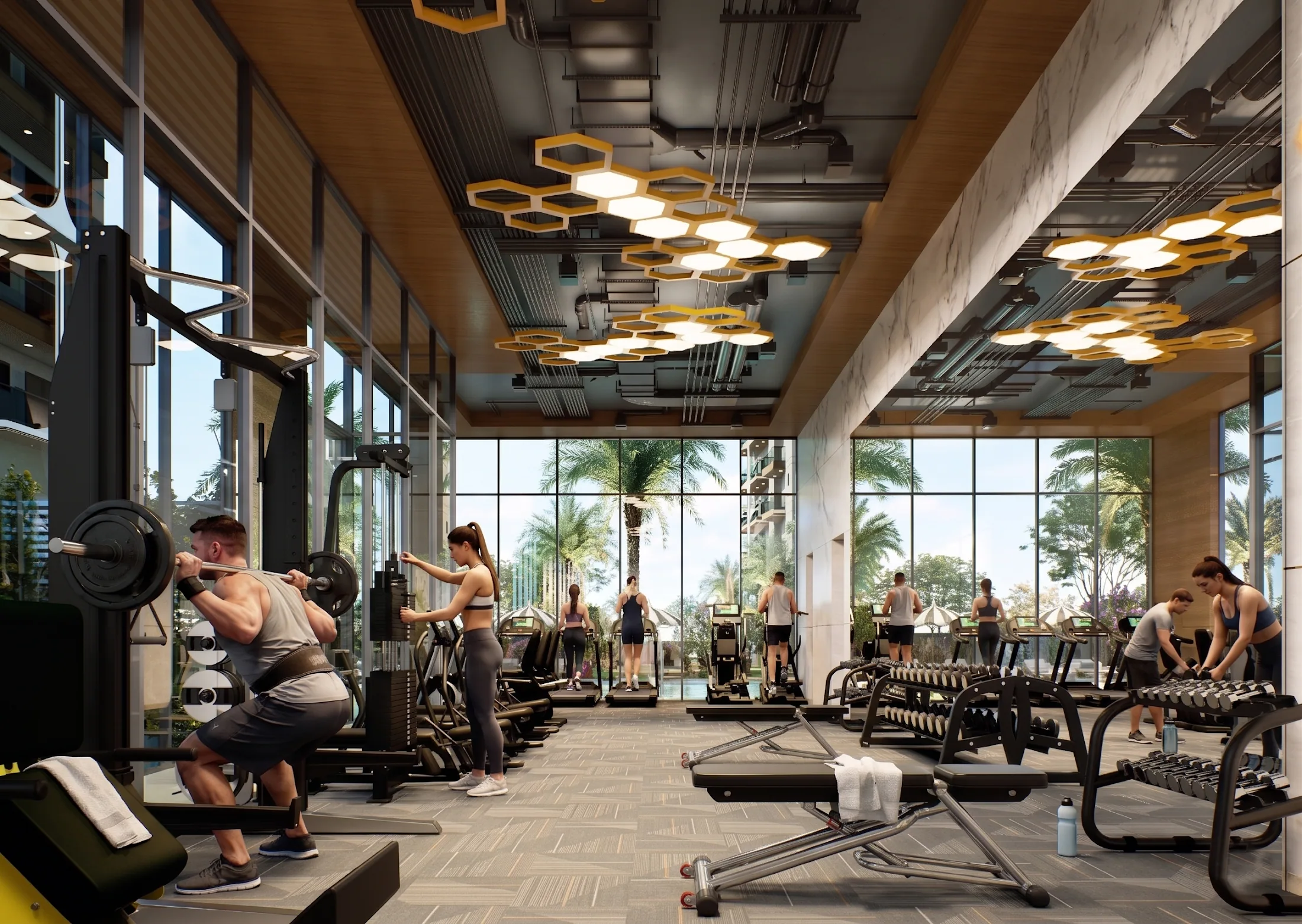 Fitness studio render at ANANTARA WORLD