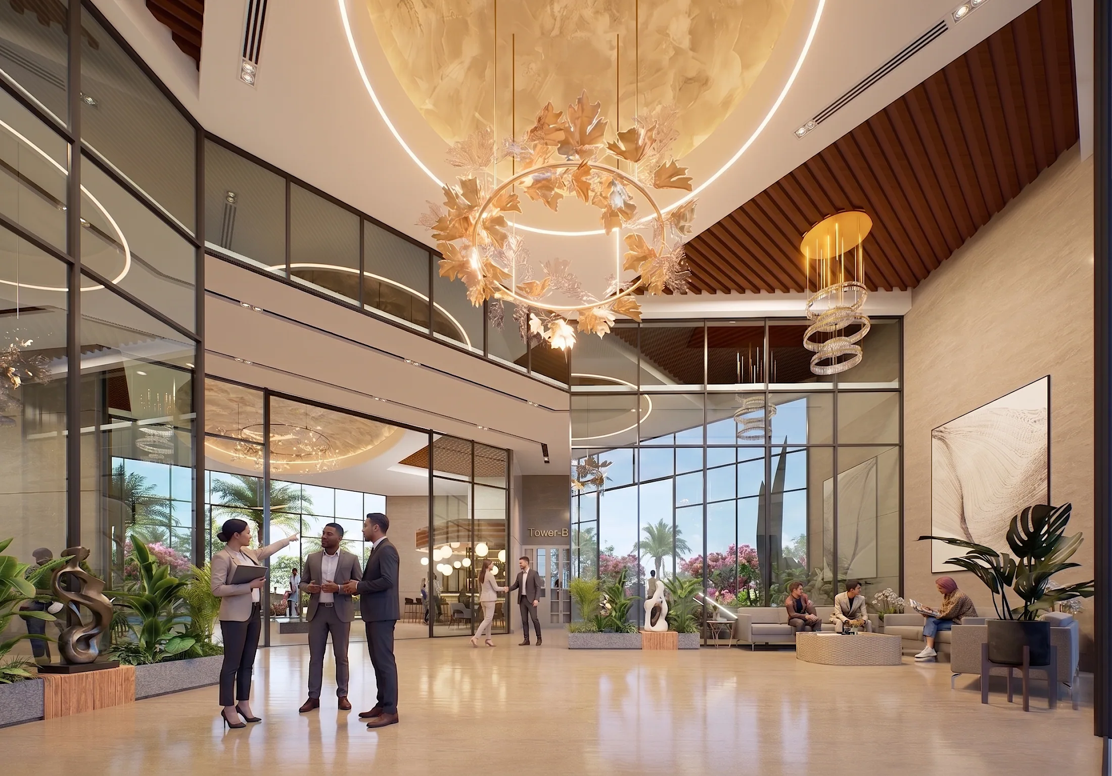 ANANTARA WORLD Tower B entrance lobby render