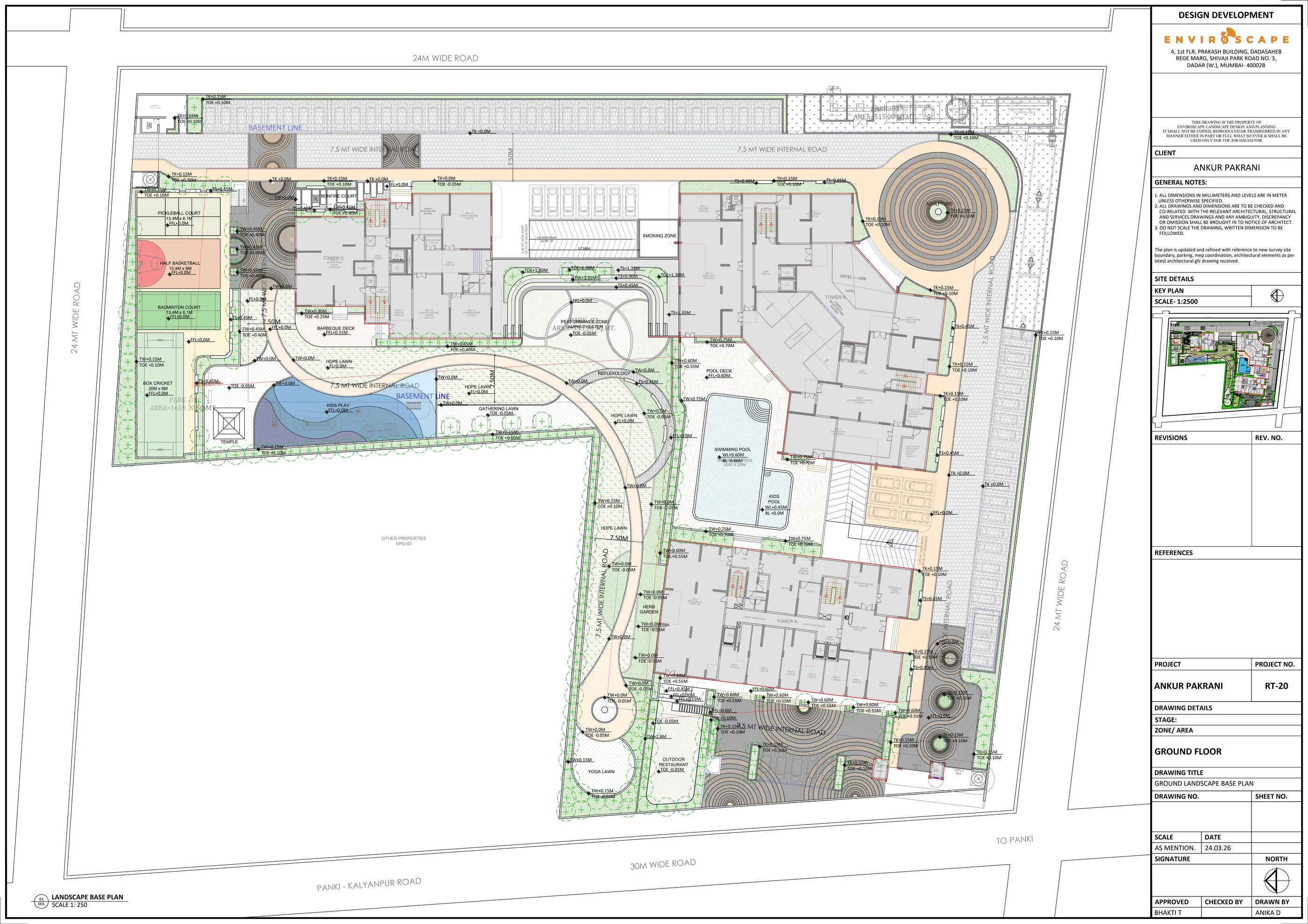 ANANTARA WORLD landscape master plan showing towers, circulation and amenities