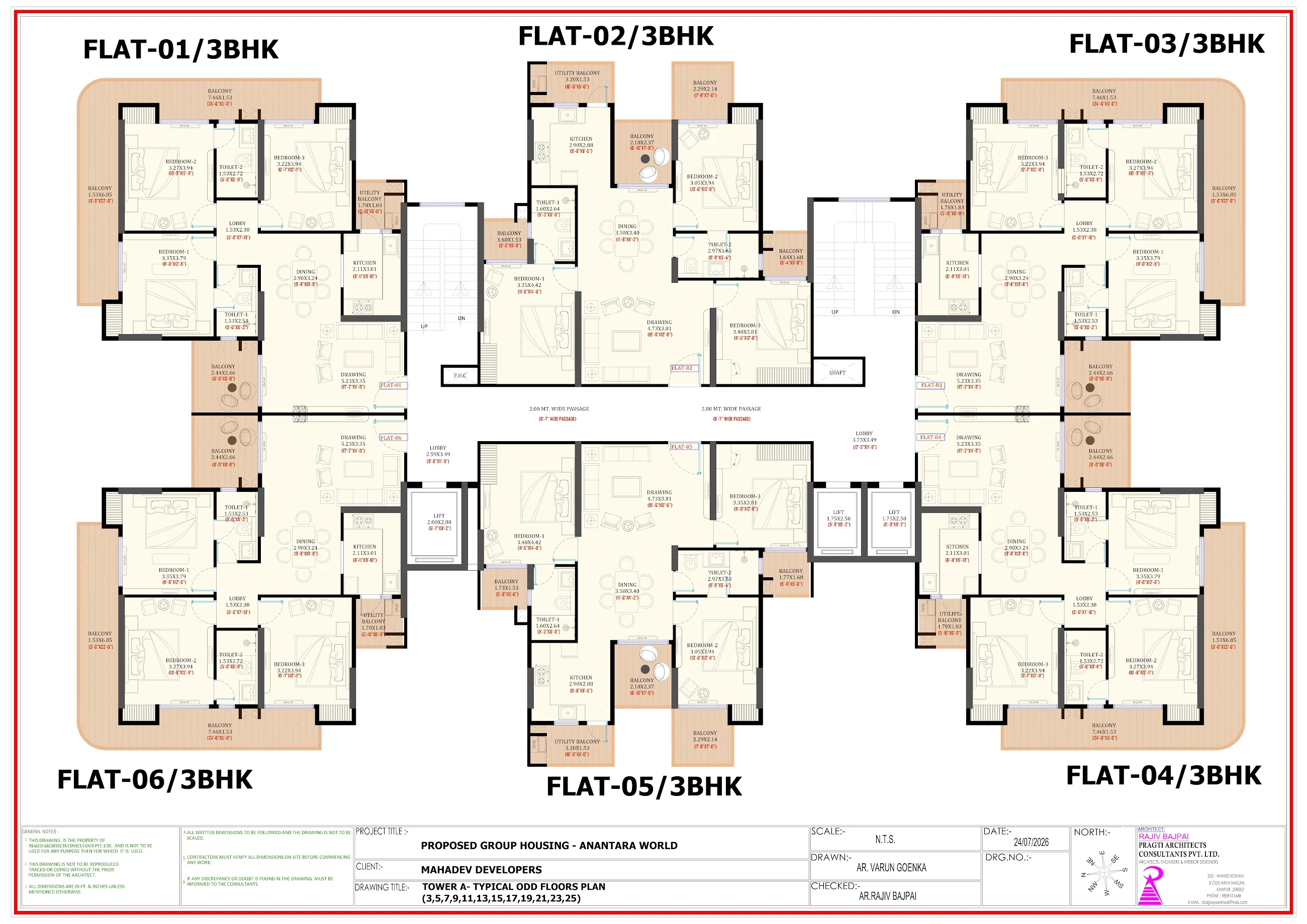 ANANTARA WORLD Tower A typical odd floor plan