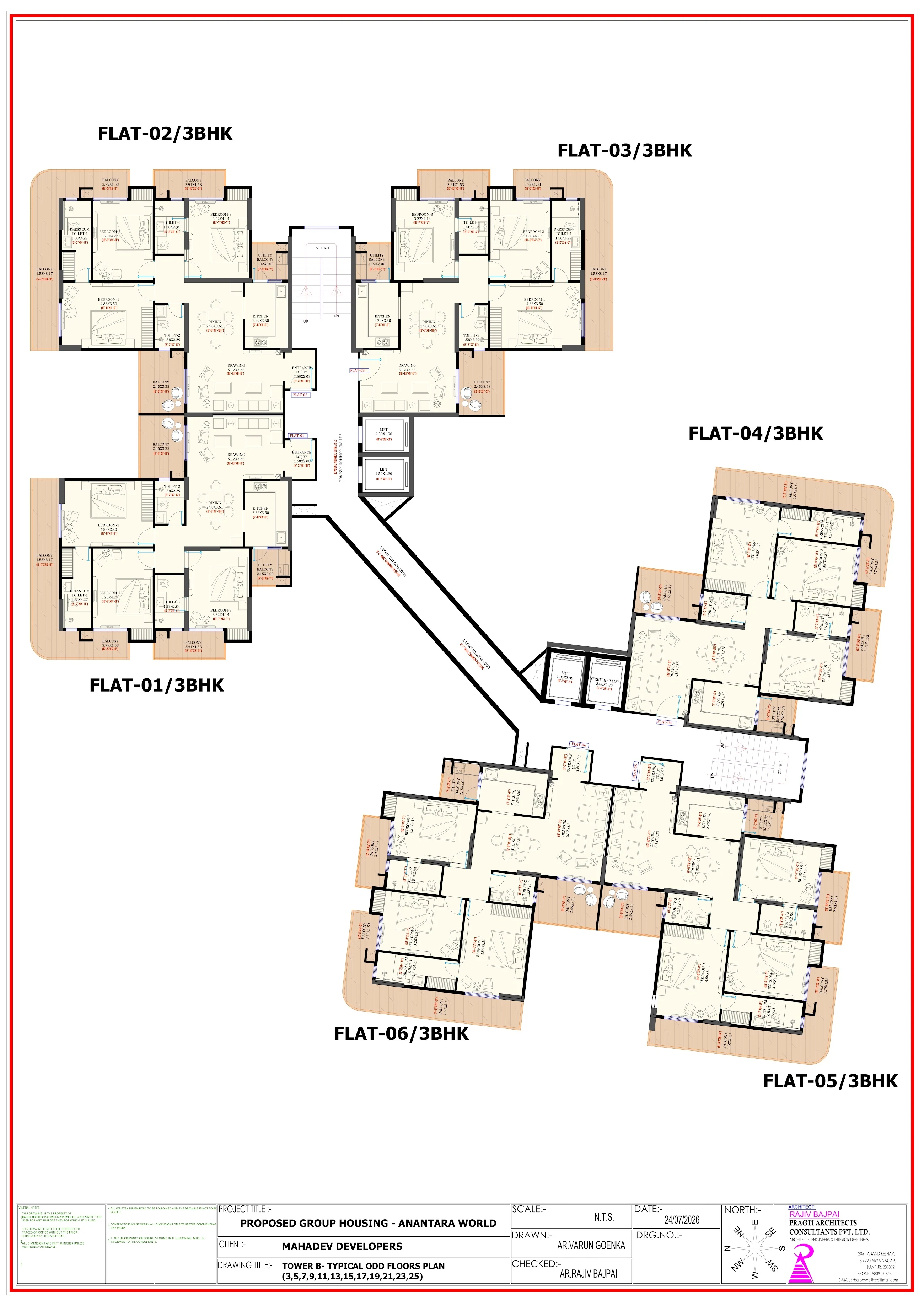 ANANTARA WORLD Tower B typical odd floor plan