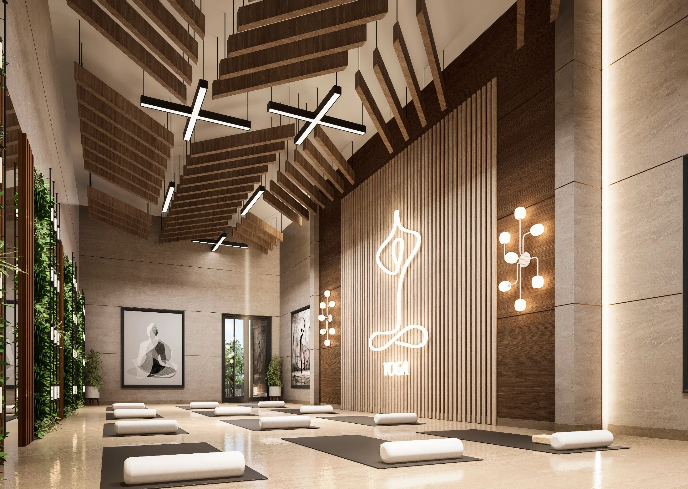 Yoga and wellness room render at ANANTARA WORLD